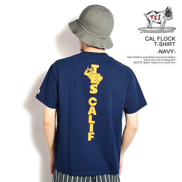 The Endless Summer エンドレスサマー TES CAL FLOCK T-SHIRT -NAVY-
