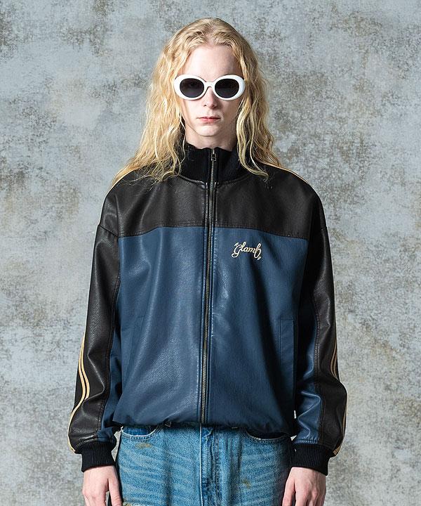 glamb グラム Synth Leather Track Jacket