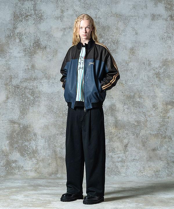 バイ グラッドハンド ファミリークレストスモーキングジャケット L 極美品 glamb グラム Synth Leather Track Jacket