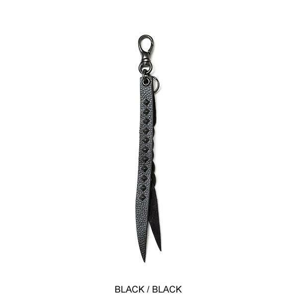 CALEE キャリー STUDS & KNITTING LEATHER SHORT KEY RING -TYPE B-