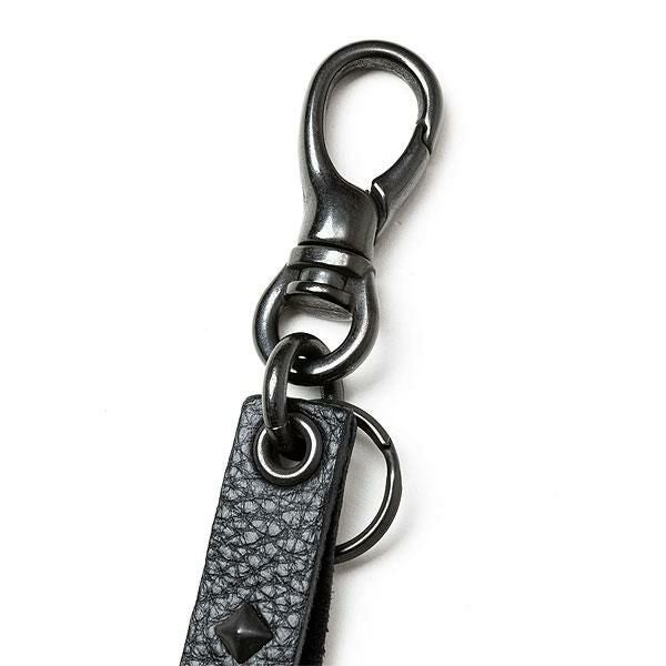 CALEE キャリー STUDS & KNITTING LEATHER SHORT KEY RING -TYPE B-