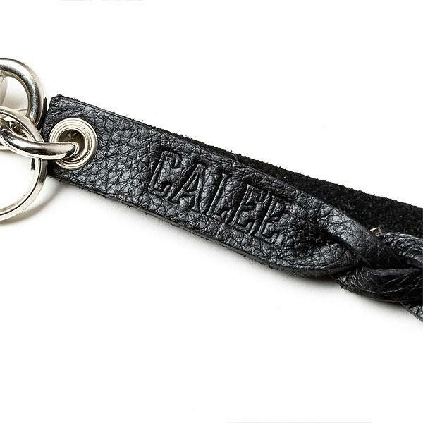 CALEE キャリー STUDS & KNITTING LEATHER SHORT KEY RING -TYPE B-