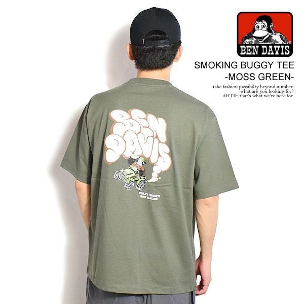 BEN DAVIS ベンデイビス SMOKING BUGGY TEE -MOSS GREEN-