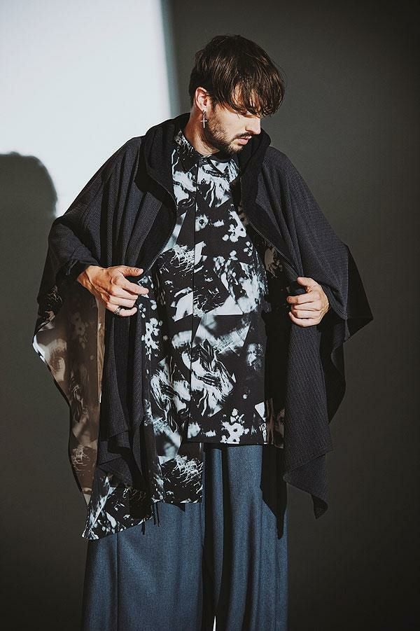 NO ID. BLACK ノーアイディー アシンメトリーポンチョSH