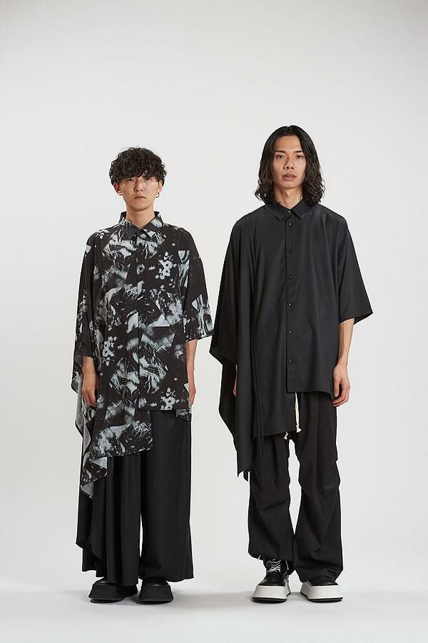 NO ID. BLACK ノーアイディー アシンメトリーポンチョSH