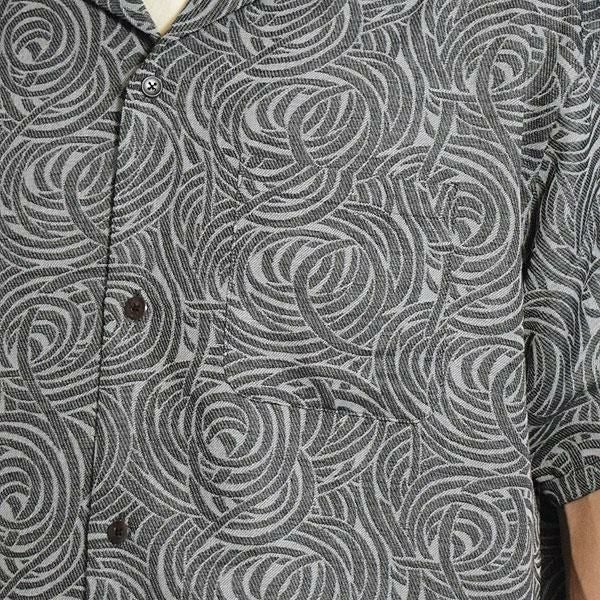 CALEE キャリー SPIRAL JACQUARD CHAMBRAY S/S SH
