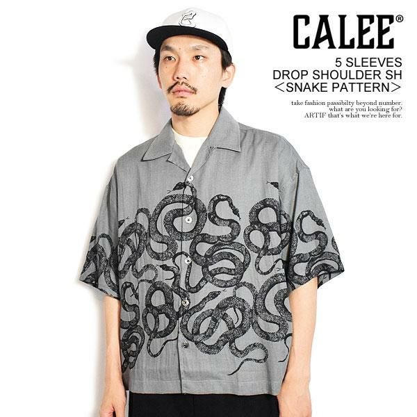 CALEE キャリー 5 SLEEVES DROP SHOULDER SH -SNAKE PATTERN-