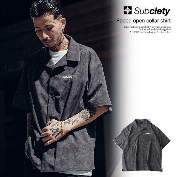 コメント専用 SUBCIETY サブサエティ Faded open collar shirt