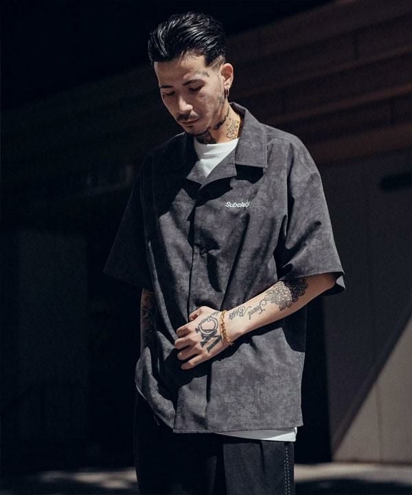 SUBCIETY サブサエティ Faded open collar shirt