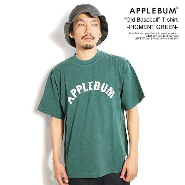 APPLEBUM アップルバム “Old Baseball” T-shirt -PIGMENT GREEN-