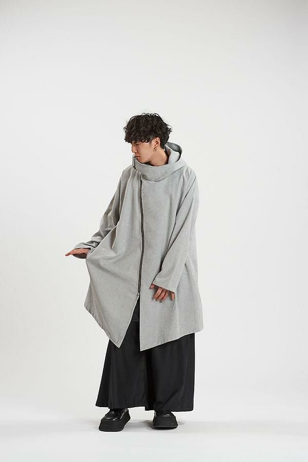 NO ID. BLACK ノーアイディー ライダースフーデッドコート
