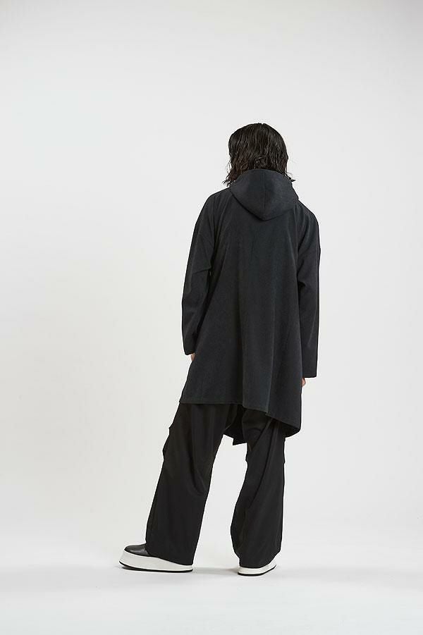 NO ID. BLACK ノーアイディー ライダースフーデッドコート