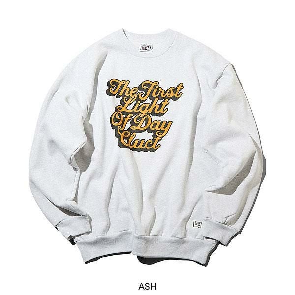 クラクト　スウェット　カーキ　REAL EYES CREW SWEAT CLUCT クラクト THE FIRST LIGHT OF DAY[CREW SWEAT]