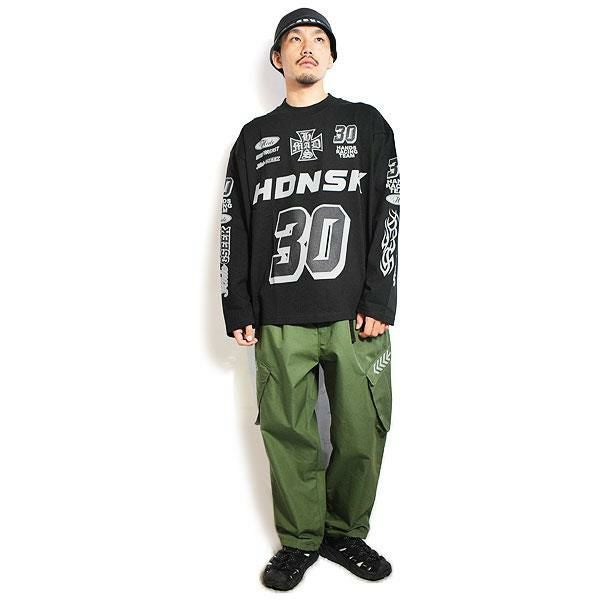 HIDE AND SEEK ハイドアンドシーク Racing L/S Tee(Loose Fit)