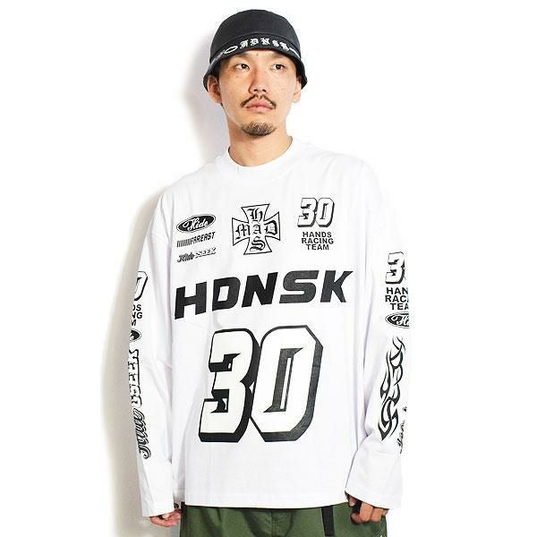 HIDE AND SEEK ハイドアンドシーク Racing L/S Tee(Loose Fit)