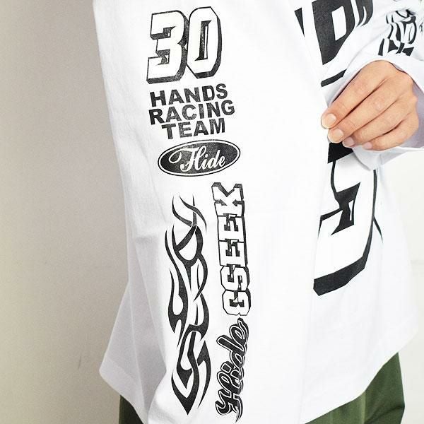 HIDE AND SEEK ハイドアンドシーク Racing L/S Tee(Loose Fit)