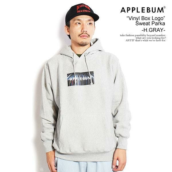APPLEBUM グレー パーカーL アップルバム ロゴ エンブロイダリー スウェット パーカー | APPLEBUM
