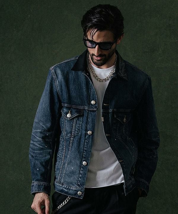 Crimie/クライミー ブラックデニムジャケット M USA製 CRIMIE（クライミー）の「BORN FREE BLACK STRETCH DENIM JACKET