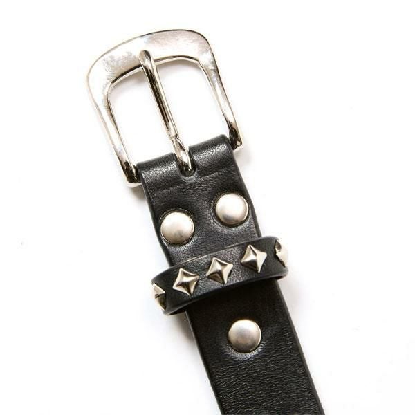CALEE キャリー STUDS LEATHER NARROW LONG BELT