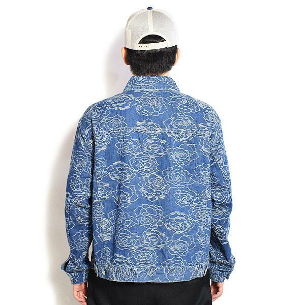 CALEE キャリー ROSE PATTERN JACQUARD 3RD TYPE DENIM JACKET