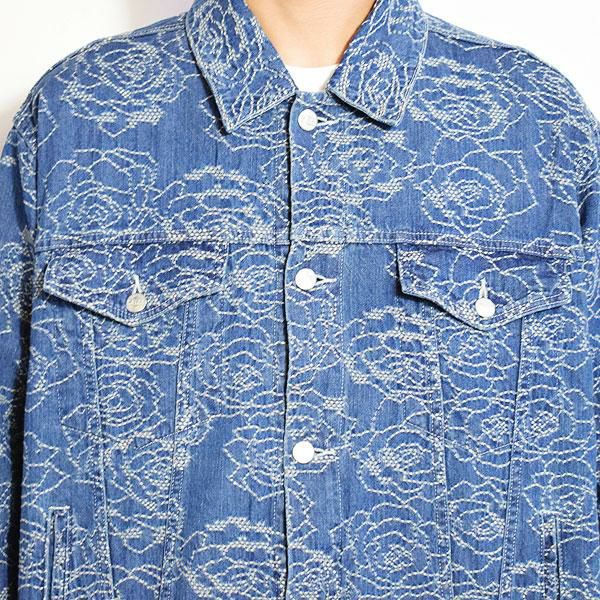 CALEE キャリー ROSE PATTERN JACQUARD 3RD TYPE DENIM JACKET