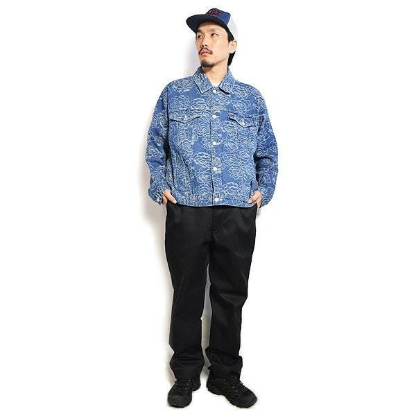 CALEE キャリー ROSE PATTERN JACQUARD 3RD TYPE DENIM JACKET