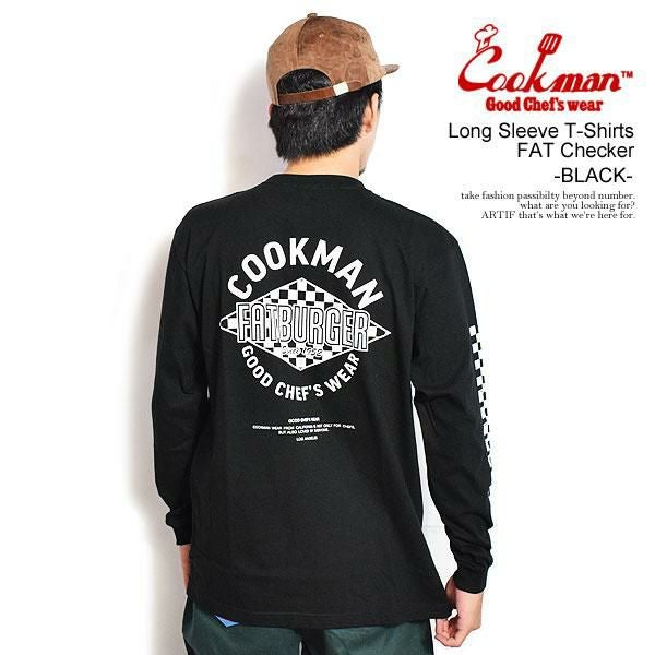 COOKMAN クックマン Long Sleeve T-Shirts FAT Checker -BLACK 