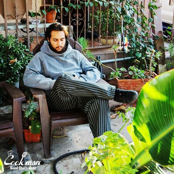 COOKMAN クックマン Chef Pants Semiwide Herringbone Stripe Charcoal