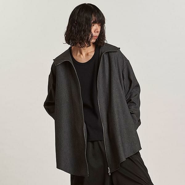 NO ID. BLACK ノーアイディー インバーテッドタックフーデッドコート