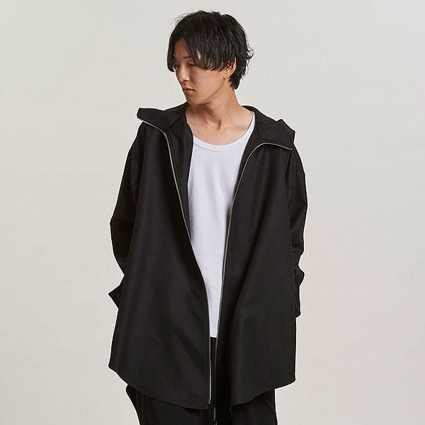 NO ID. BLACK ノーアイディー インバーテッドタックフーデッドコート