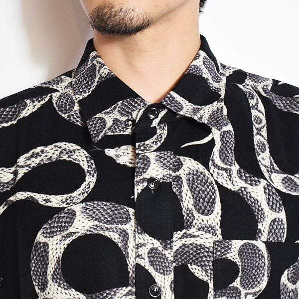 CALEE キャリー PRINT NEL L/S SH -SNAKE PATTERN-