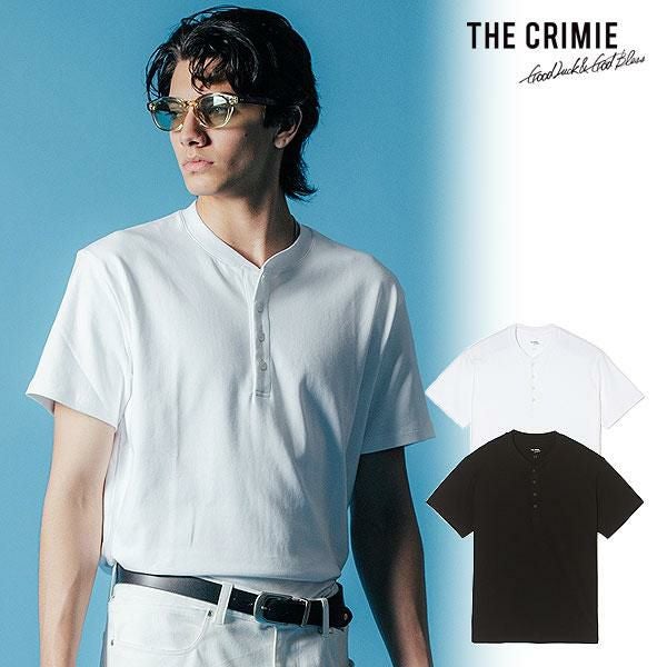クライミー CRIMIE 天秤刺繍ツイルストレッチシャツ CRIMIE クライミー HENRY NECK SHORT SLEEVE T SHIRT
