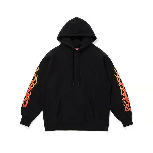 タツキ☆ ハイドアンドシーク 炎 黒 パーカー HIDE AND SEEK ハイドアンドシーク 30th Hooded Sweat Shirt