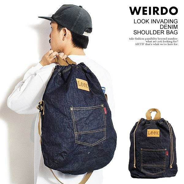 weirdo バッグ WEIRDO ウィアード LOOK INVADING - DENIM SHOULDER BAG