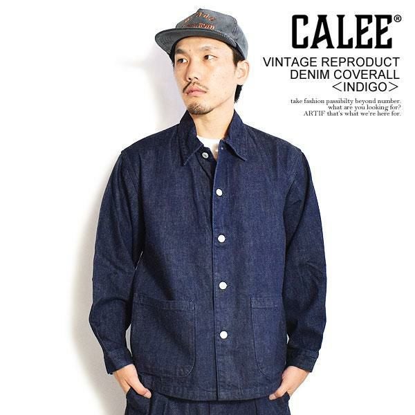 CALEE キャリー VINTAGE REPRODUCT DENIM COVERALL -INDIGO-