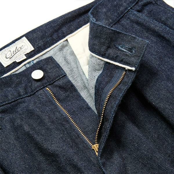 CALEE キャリー VINTAGE REPRODUCT DENIM TUCK TROUSERS -INDIGO-