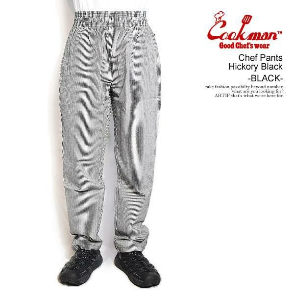 COOKMAN クックマン Chef Pants Hickory Black -BLACK- | ARTIF