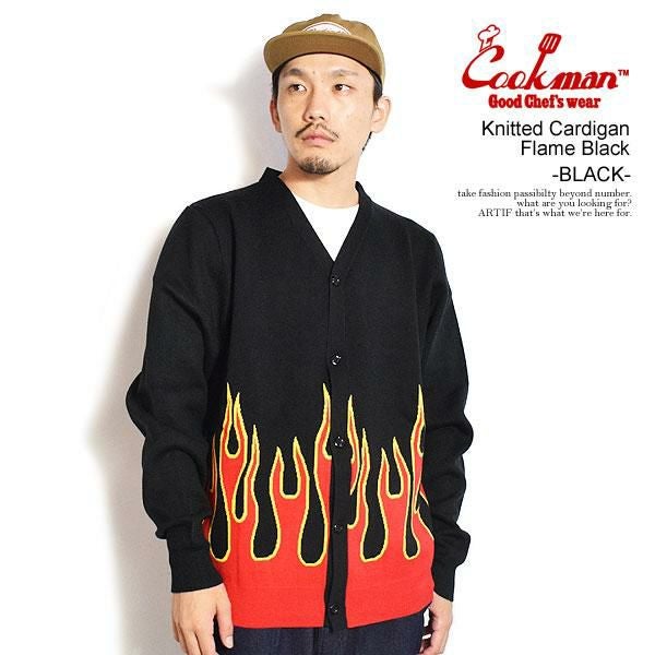 COOKMAN クックマン Knitted Cardigan Flame Black -BLACK- | ARTIF