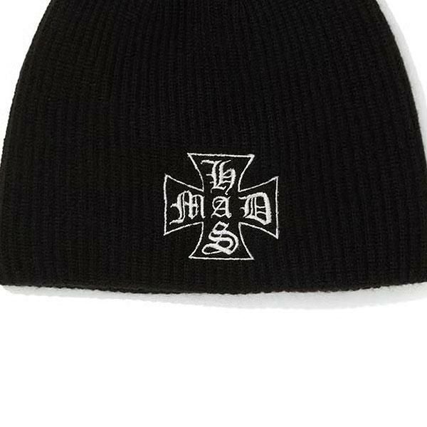 HIDEANDSEEK Knit CAP ブラック HIDE AND SEEK - Laurel Knit CAP (BLACK) / ロゴ刺繍 ニットキャップ