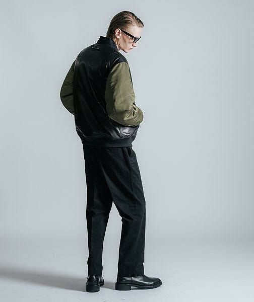 CRIMIE クライミー NYLON SLEEVE LEATHER MA1 JACKET