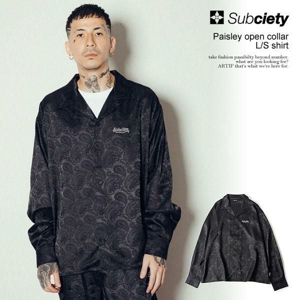 SUBCIETY サブサエティ Paisley open collar L/S shirt