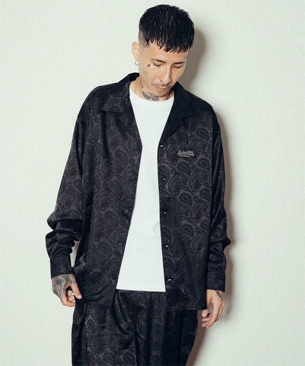 SUBCIETY サブサエティ Paisley open collar L/S shirt