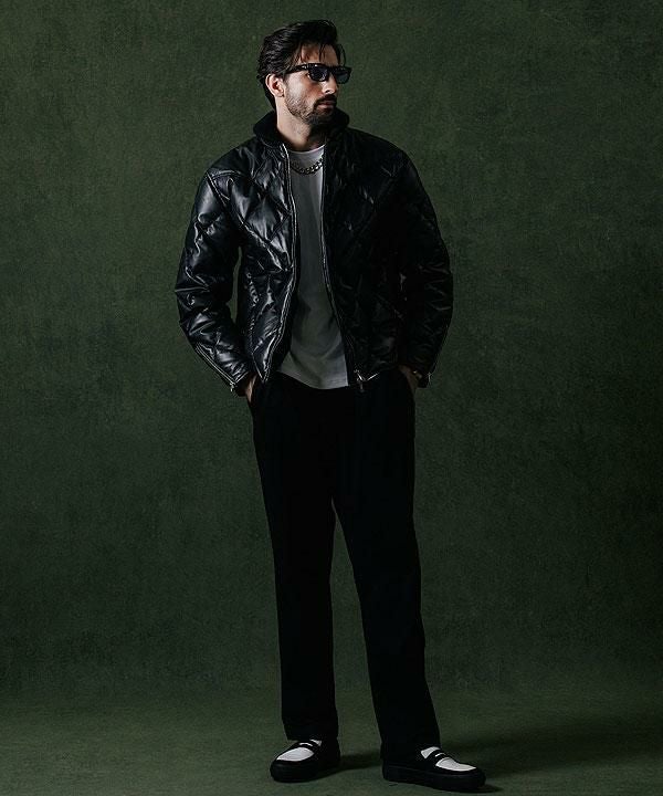 CRIMIE クライミー DIAMOND QUILT LAMB LEATHER DOWN JACKET