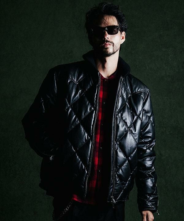 CRIMIE クライミー DIAMOND QUILT LAMB LEATHER DOWN JACKET