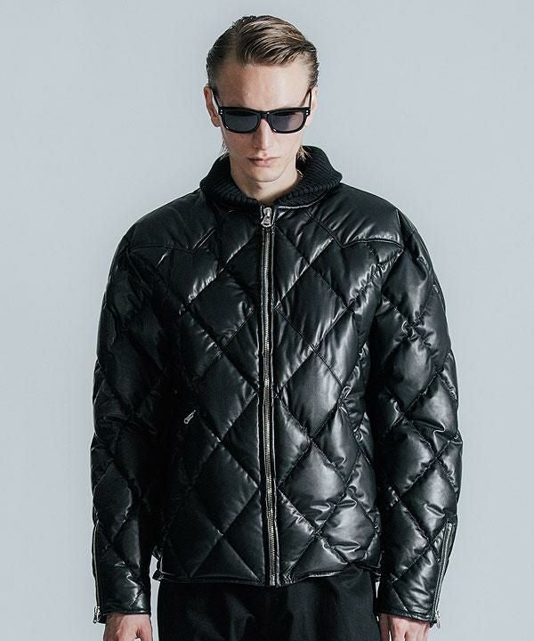 CRIMIE クライミー DIAMOND QUILT LAMB LEATHER DOWN JACKET