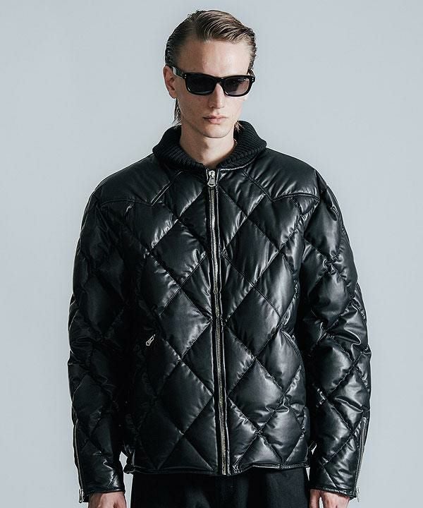 CRIMIE クライミー DIAMOND QUILT LAMB LEATHER DOWN JACKET