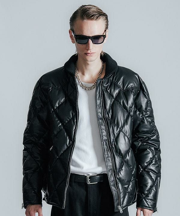 CRIMIE クライミー DIAMOND QUILT LAMB LEATHER DOWN JACKET