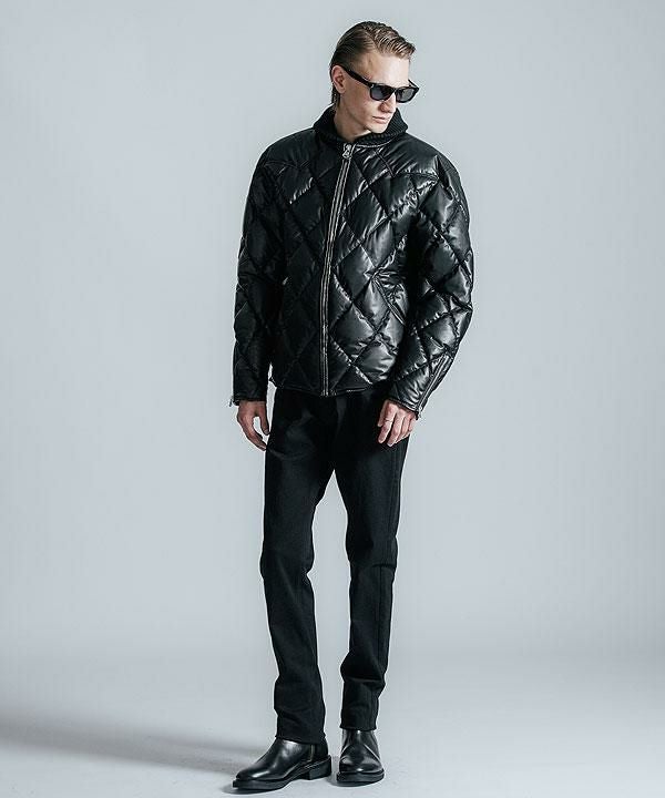 CRIMIE クライミー DIAMOND QUILT LAMB LEATHER DOWN JACKET