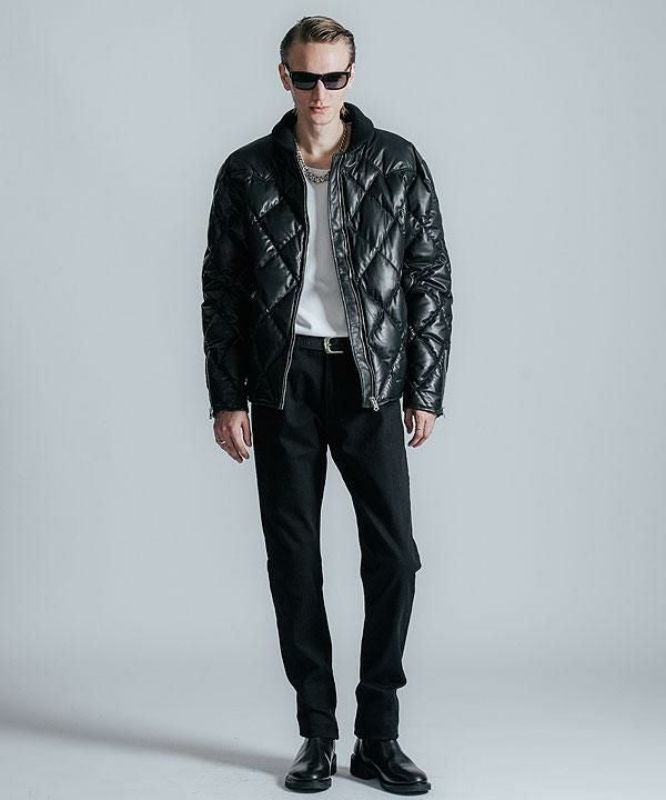 CRIMIE クライミー DIAMOND QUILT LAMB LEATHER DOWN JACKET