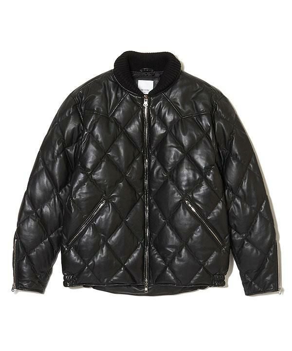 CRIMIE クライミー DIAMOND QUILT LAMB LEATHER DOWN JACKET